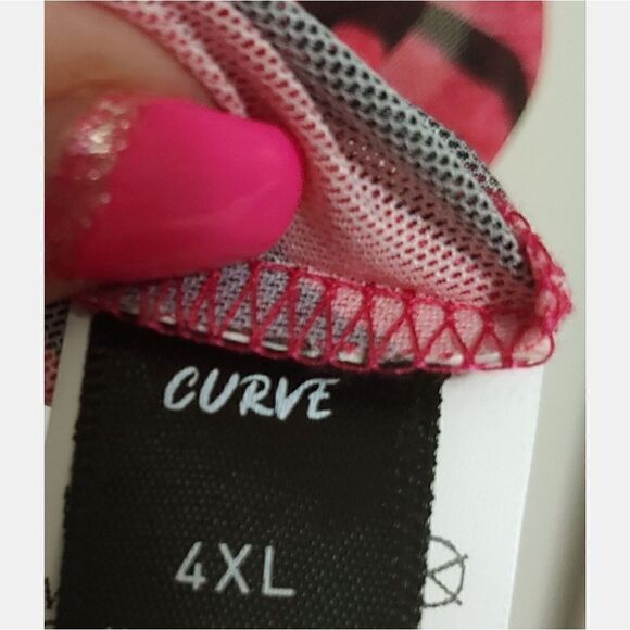 Women's Sleeveless Crop Top Black & Hot Pink Zebra Print Transparent NWOT 4X - Picture 2 of 5